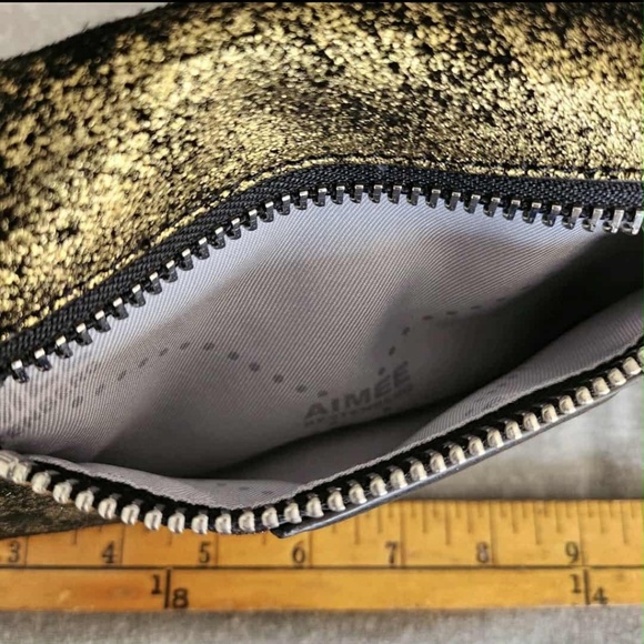 NWT Aimee Kestenberg Genuine Leather Gold Dusted Seude Crossbody Bag - Picture 8 of 10